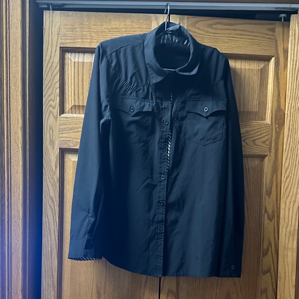 Women Black Button-Down Shirt - Classic Long Sleeve